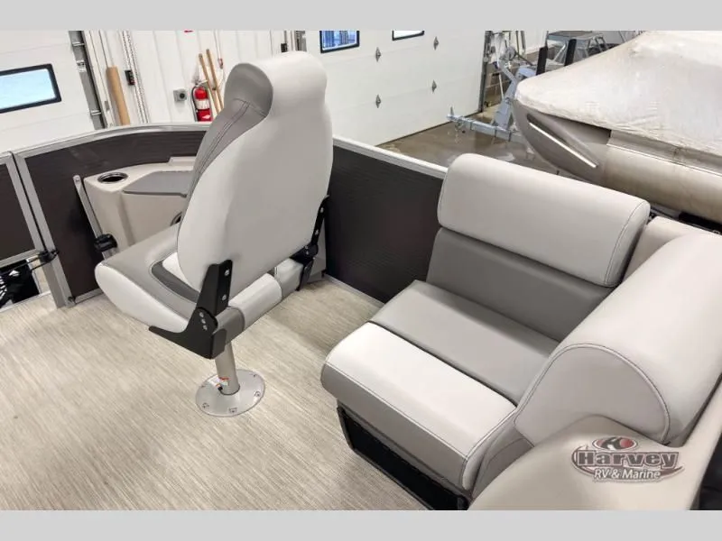 Slide: The Image of Interior of Sportfisher Speed 21-4S 2026 with gray seating. - 21