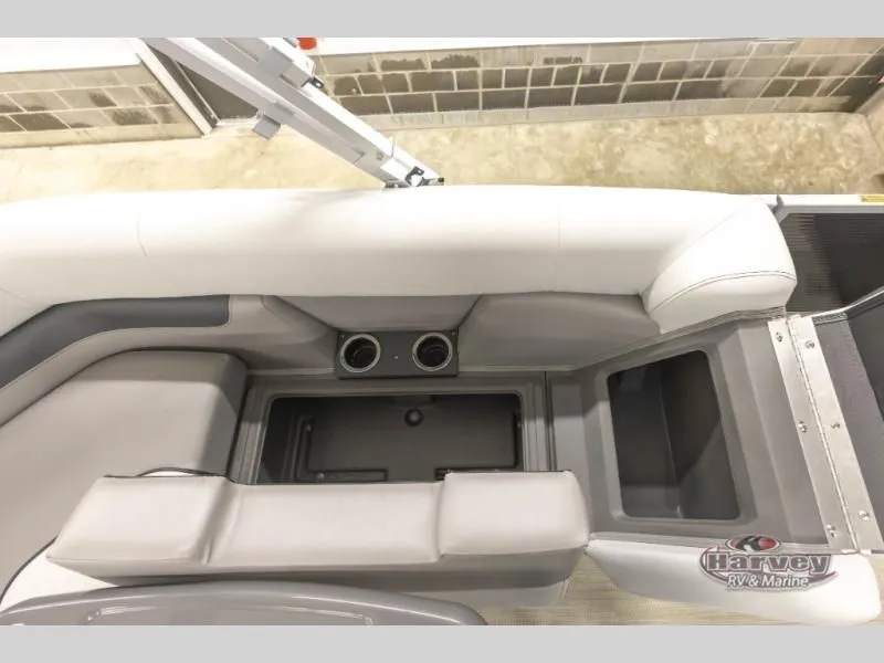Slide: The Image of Interior of Sportfisher Classic 21-2S 2026 with seating and storage. - 17