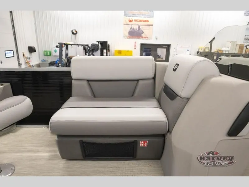 Slide: The Image of Interior of Sportfisher Classic 21-2S 2026 with gray seating. - 24