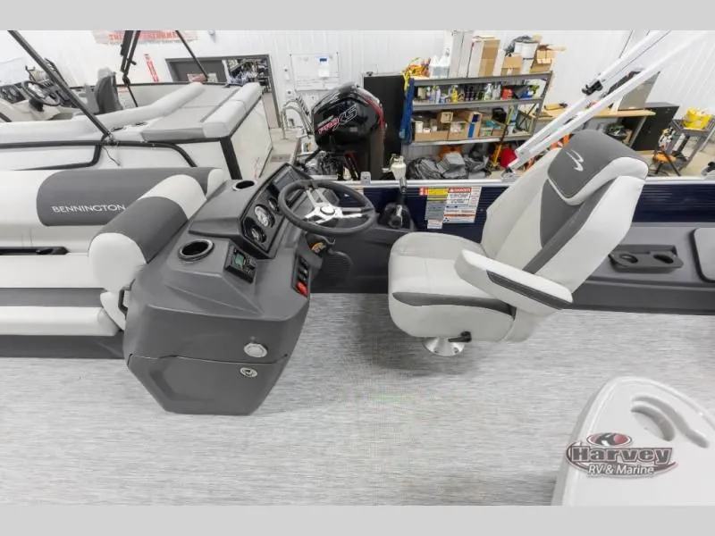 Slide: The Image of Interior view of a 2026 S Series 22 SF boat with helm console. - 14
