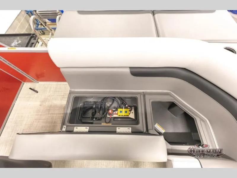 Slide: The Image of Interior view of Vectra Classic 19 L boat, battery compartment open. - 14