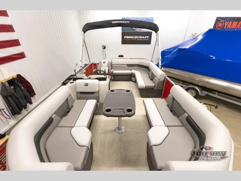 Slide: The Image of Interior view of a 2026 Vectra Classic 19 L pontoon boat. - 8