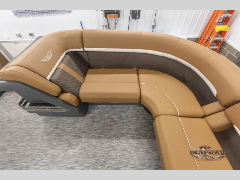 Slide: The Image of Luxurious brown leather seating in an M Series 22 ML, 2026 model. - 12
