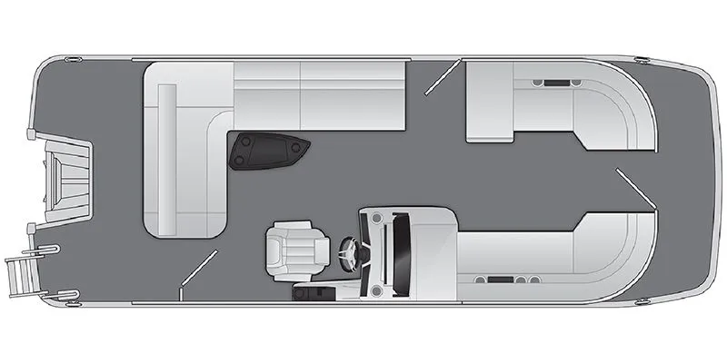 Slide: The Image of Floor plan of the 2026 M Series 22 ML boat model. - 2