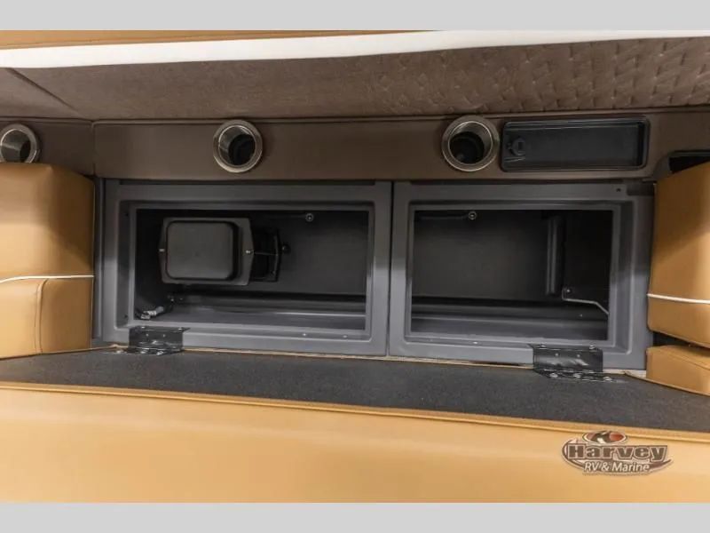 Slide: The Image of Interior of M Series 22 ML 2026 with storage compartments. - 25