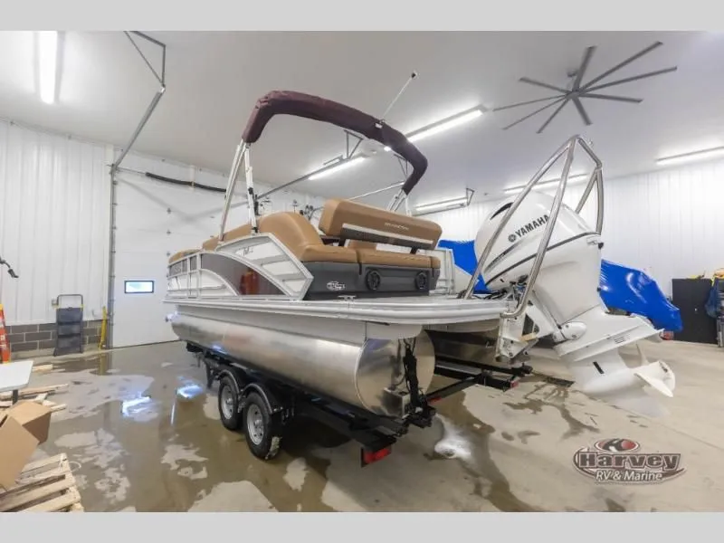 Slide: The Image of 2026 M Series 22 ML pontoon boat in storage facility. - 5