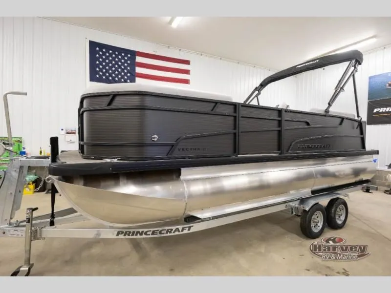 The Image of 2026 Vectra Sport 21 QL pontoon boat in a workshop. - 1