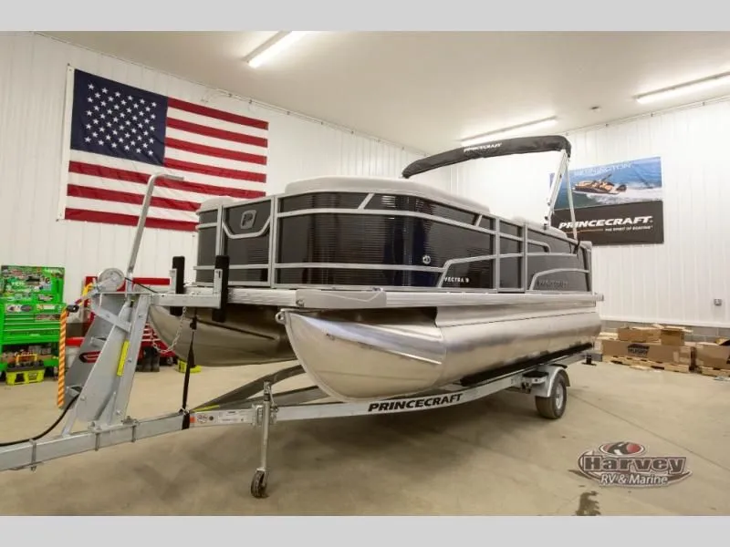 The Image of 2026 Vectra Classic 19 L pontoon boat in a workshop. - 1