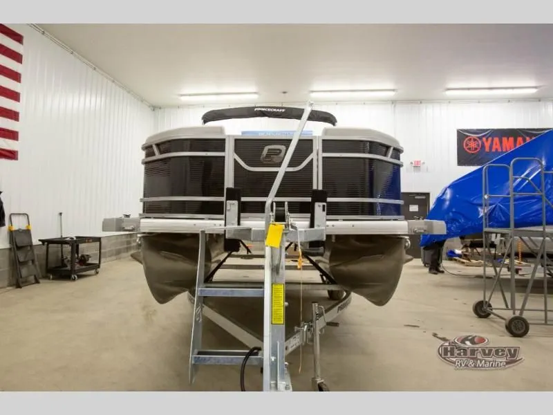 Slide: The Image of 2026 Vectra Classic 19 L pontoon boat in workshop. - 3