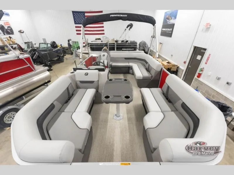Slide: The Image of Interior view of a 2026 Vectra Classic 19 L pontoon boat. - 10