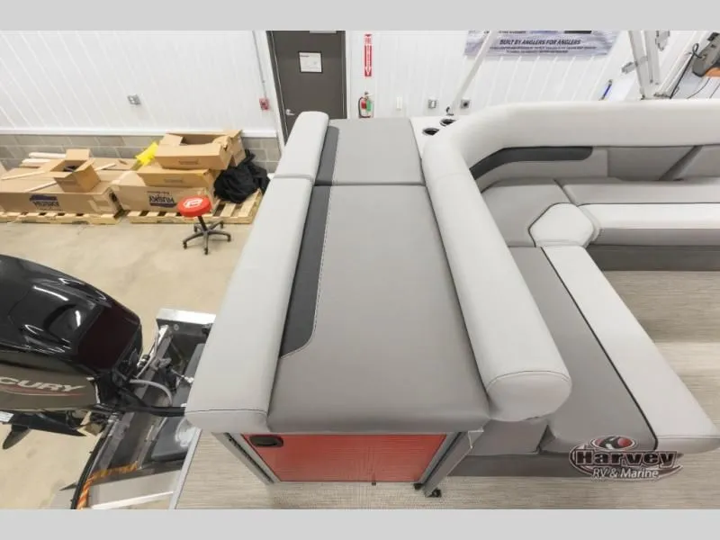 Slide: The Image of Interior of a 2026 Vectra Classic 19 L boat with gray upholstery. - 17