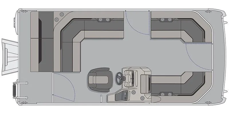 Slide: The Image of Floor plan of Vectra Classic 19 L pontoon boat, 2026 model. - 2