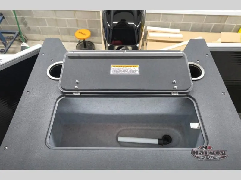 Slide: The Image of Open storage compartment in Jazz 19-4S boat, model 2026. - 16