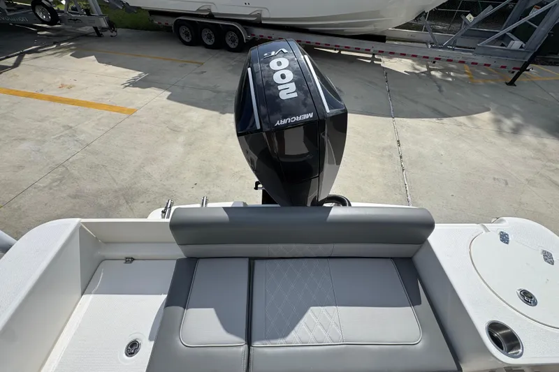Slide: The Image of 2027 Sea Born LX22 Center Console boat with Mercury 200 engine, rear seating view. - 32
