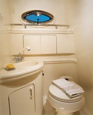 Slide: The Image of Interior of Sea Ray Sundancer 280 yacht, bathroom view, year 2002. - 12