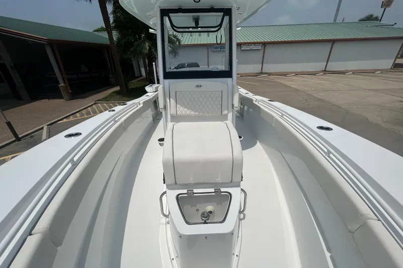 Slide: The Image of 2026 Sea Hunt Gamefish 27 Coffin Box boat interior, featuring spacious seating and sleek design. - 8