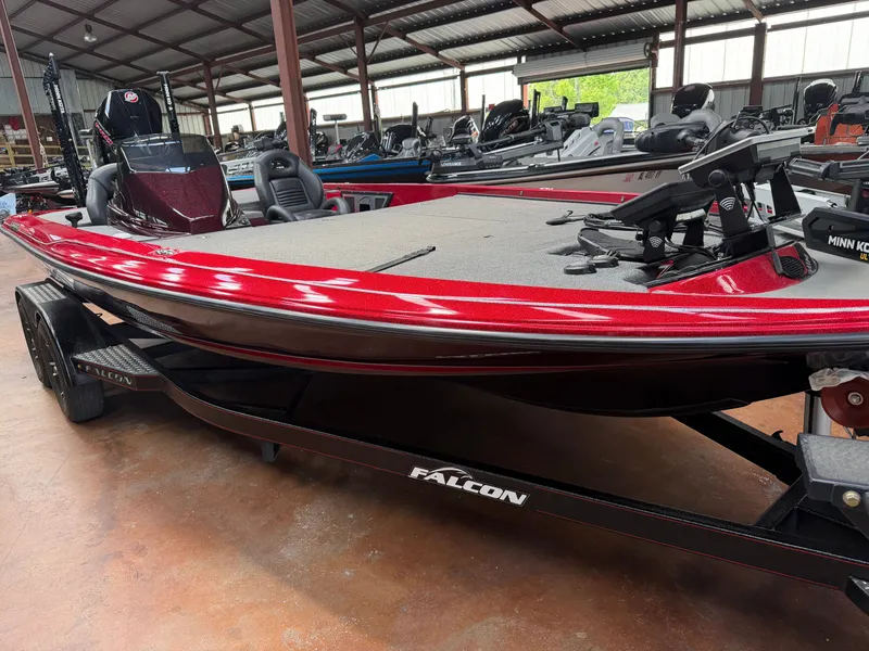 The Image of Red Falcon T20TE boat 2022 in a warehouse setting. - 1