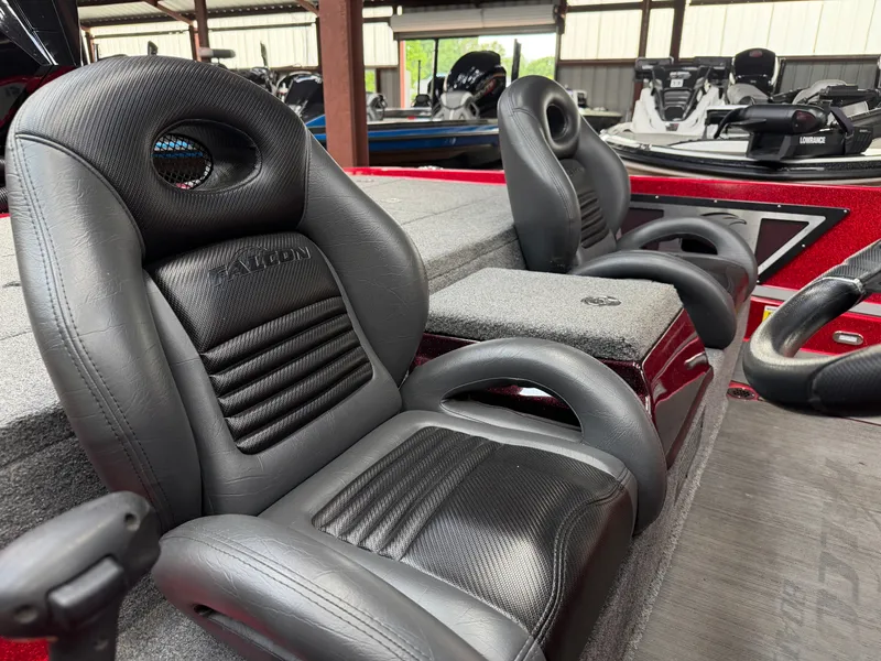 Slide: The Image of Falcon T20TE 2022 boat seats in black leather. - 17