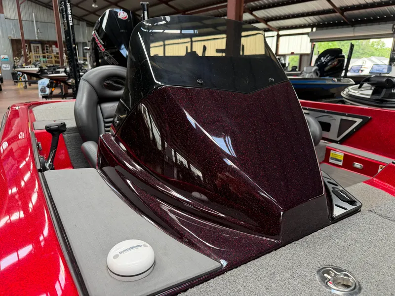 Slide: The Image of Falcon T20TE 2022 boat with red glossy finish and interior. - 4