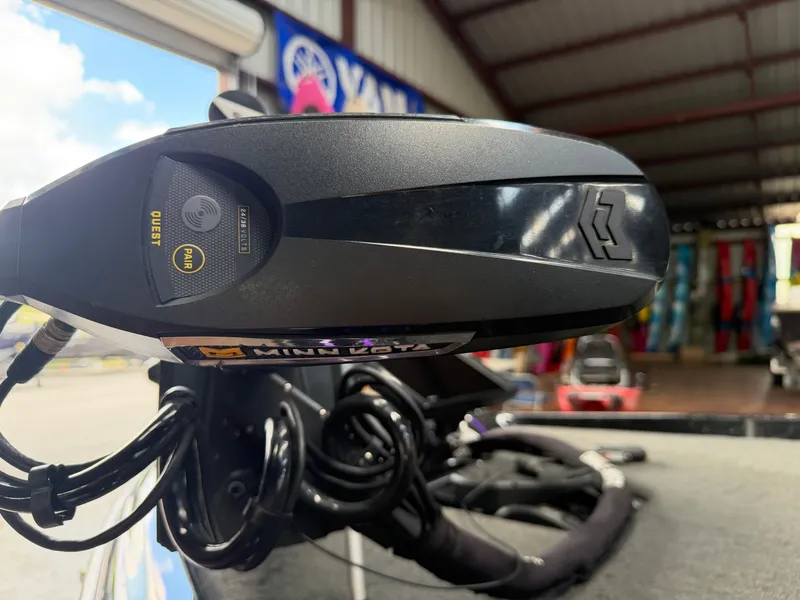 Slide: The Image of Close-up of Minn Kota Quest motor on a 2024 Skeeter FXR20 boat. - 10