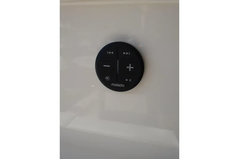 Slide: The Image of Fusion audio control panel on 2012 Sea Ray Sundancer 540 yacht. - 54