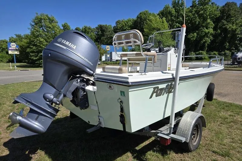 Slide: The Image of 2018 Parker 1801 Center Console boat with Yamaha engine on trailer. - 12