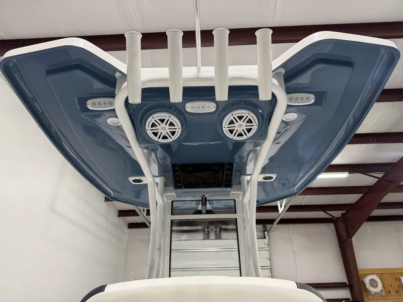Slide: The Image of Tidewater 232 CC Adventure 2026 boat roof with speakers and mounts. - 20