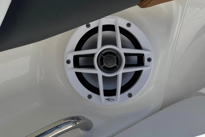 Slide: The Image of Speaker on 2023 Chaparral 23 SSi boat, featuring sleek design and modern audio system. - 24