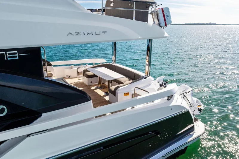 Slide: The Image of Azimut Fly 78 yacht, 2021 model, cruising on sparkling blue waters. - 64