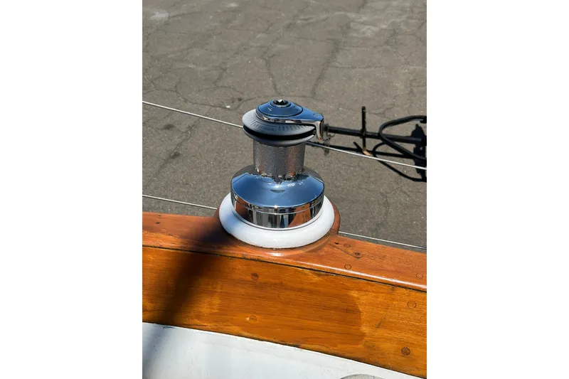 Slide: The Image of Winch on 1980 Cheoy Lee 43 Pilot House sailboat deck. - 25