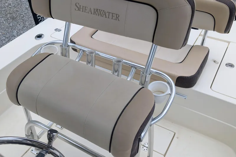 Slide: The Image of ShearWater 2200X boat seating with rod holders, 2010 model. - 7