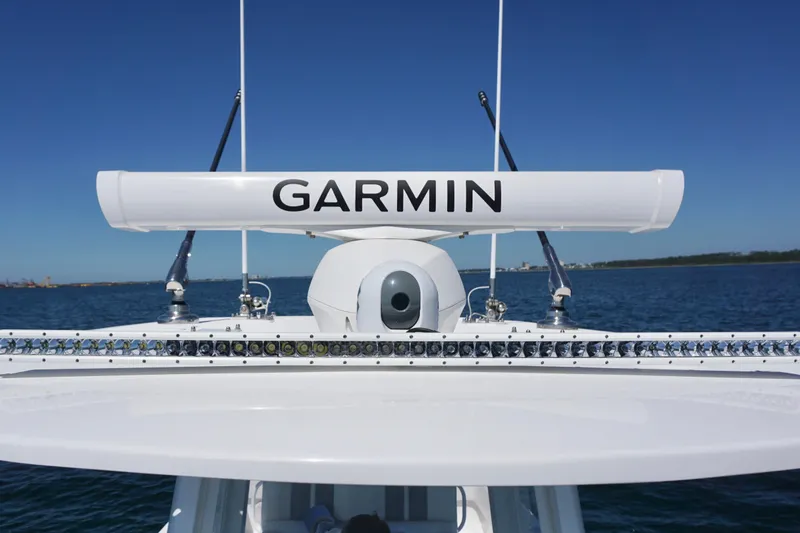Slide: The Image of 2023 Invincible 36 Open Fisherman with Garmin radar on open sea. - 19