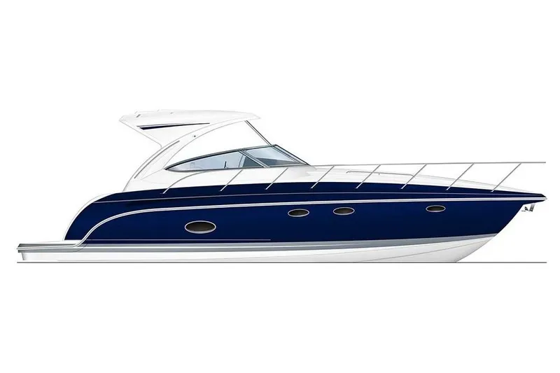 Slide: The Image of Manufacturer Provided Image: 2019 Formula 37 Performance Cruiser, side view, blue and white luxury boat. - 18