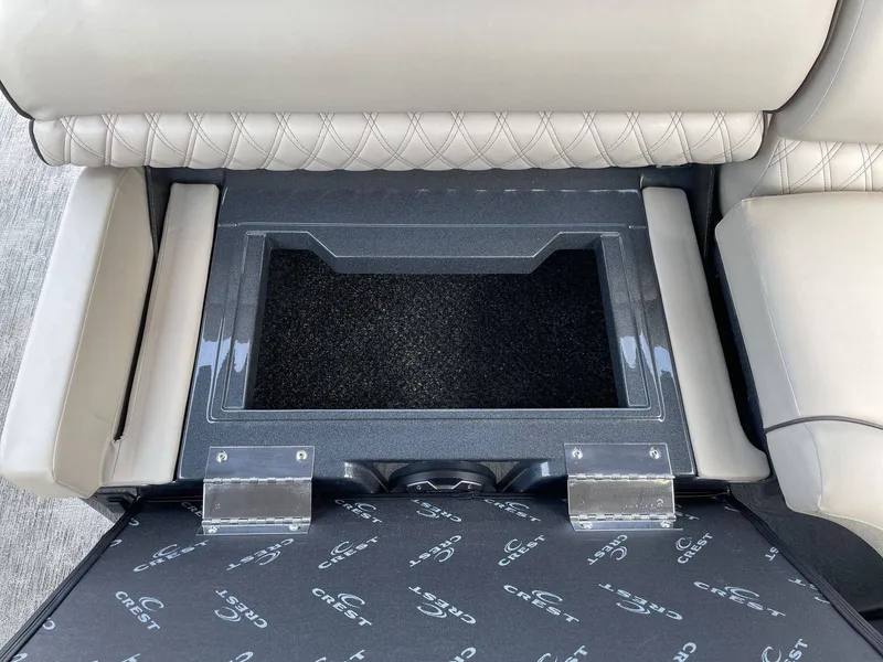 Slide: The Image of Crest 270 Continental 2021 seat with storage compartment. - 19