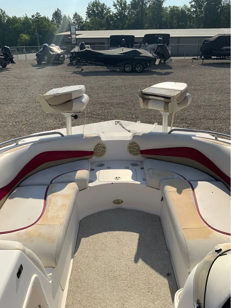 Slide: The Image of Interior of a 2005 Hurricane GS202 boat with seating area. - 4