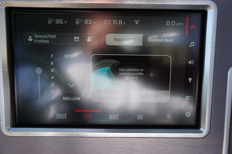 Slide: The Image of MasterCraft XT22 T 2023 surf control display - 18