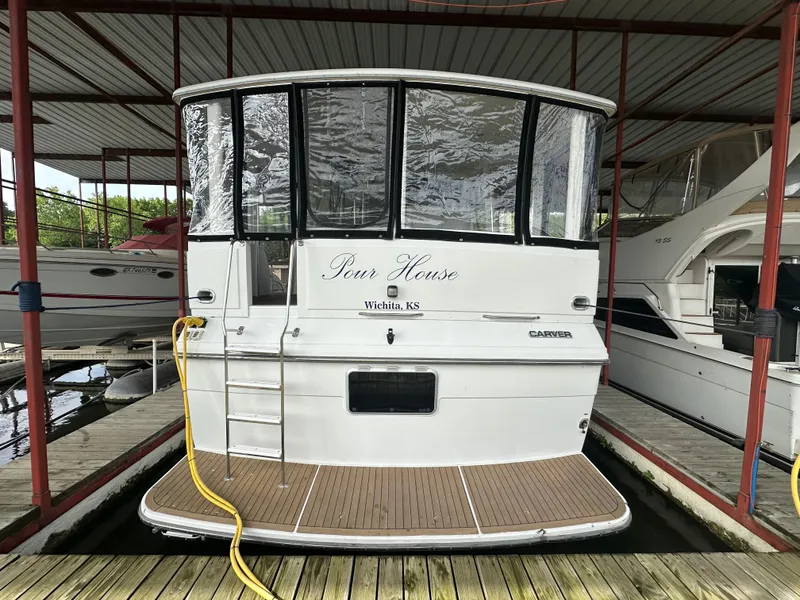 Slide: The Image of 1993 Carver Cruiser 440 boat docked in Wichita, KS. - 2
