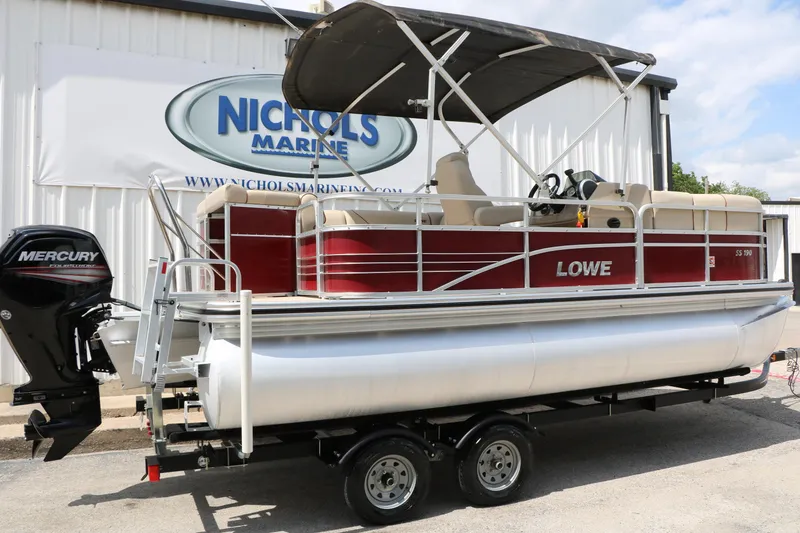 Slide: The Image of 2016 Lowe SS 190 pontoon boat with Mercury engine at Nichols Marine. - 3