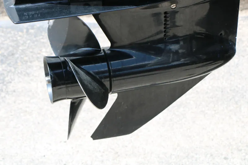 Slide: The Image of Close-up of a 2016 Lowe SS 190 boat propeller in black finish. - 6