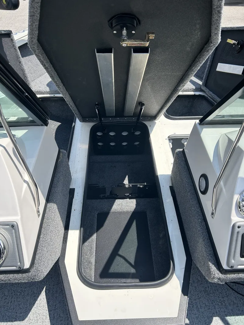 Slide: The Image of Interior view of 2023 Ranger VS1882 WT boat storage compartment. - 13