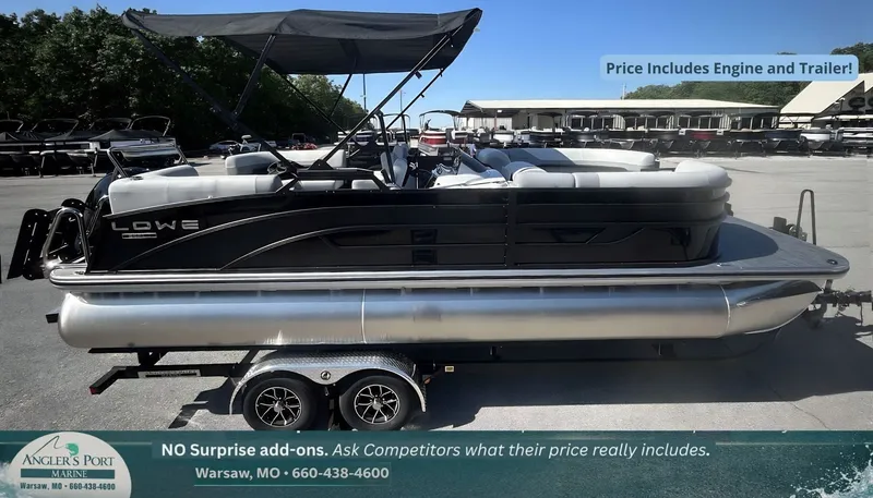 The Image of 2024 Lowe SS230 WV pontoon boat with trailer and engine. - 1