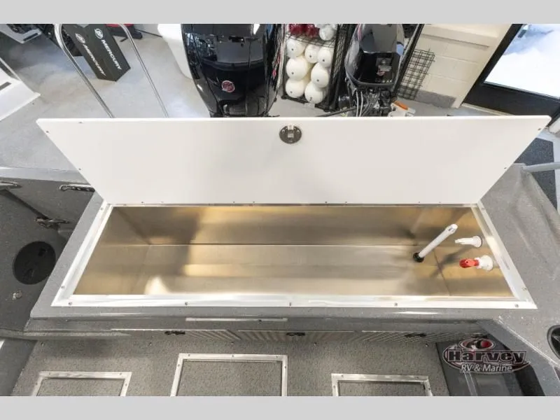 Slide: The Image of Open storage compartment in Heavy Gauge 185 boat, model 2026. - 11