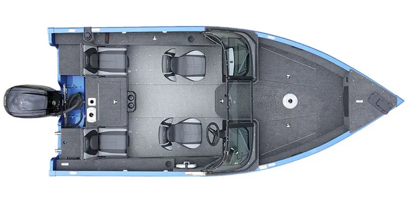 The Image of Aerial view of the 2026 Adventure 1675 Sport boat model. - 2