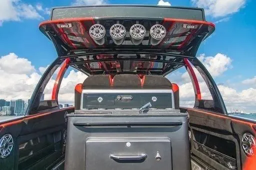 Slide: The Image of 2021 Concept 44' Open Deck boat with sleek design and advanced audio system. - 4