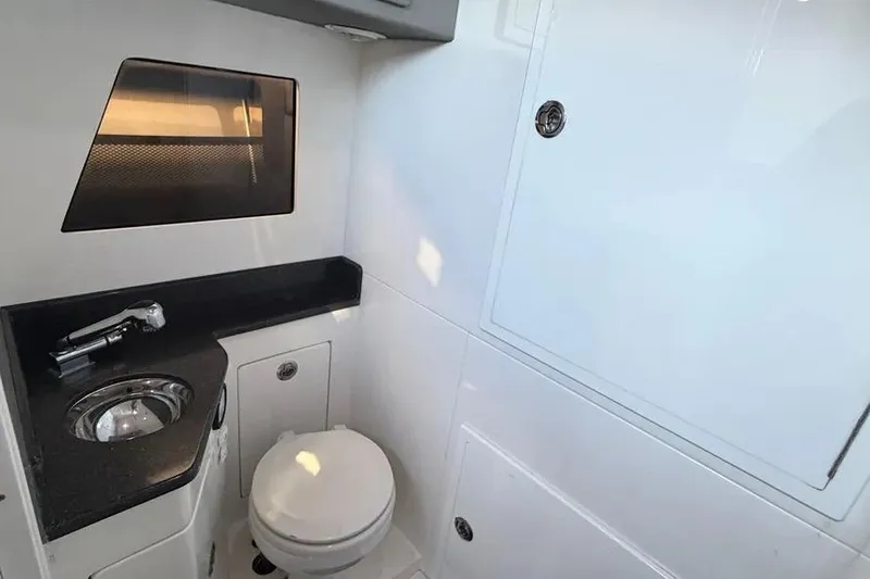 Slide: The Image of Modern bathroom interior on 2021 Concept 44' Open Deck boat. - 52