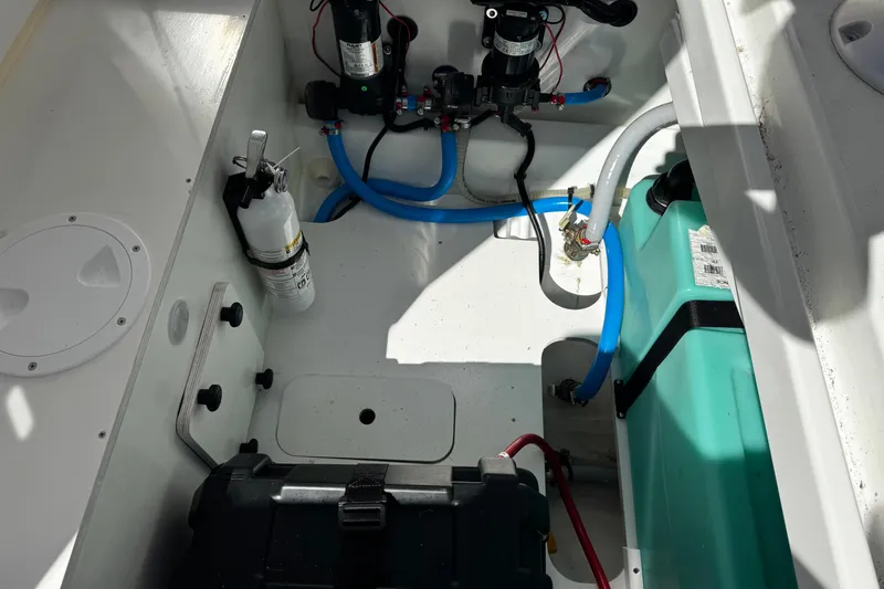 Slide: The Image of 2024 Beneteau Flyer 8 SPACEdeck interior showing equipment and storage area. - 20