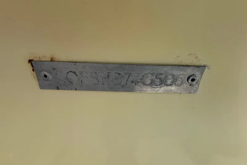 Slide: The Image of Hull identification number on a 2006 ShearWater 2200Z boat. - 62