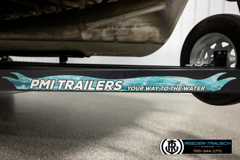 Slide: The Image of PMI Trailers branding on a 2022 Godfrey Sweetwater 2286 boat trailer. - 48
