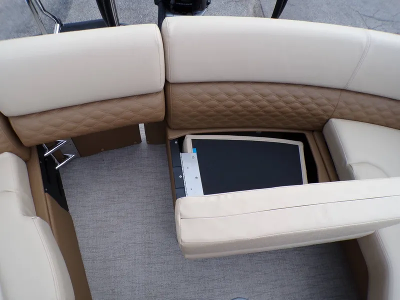 Slide: The Image of Interior of 2026 Godfrey SanPan ULW with beige upholstery. - 18