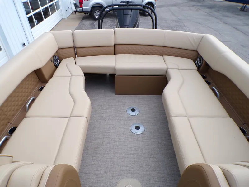 Slide: The Image of Luxurious interior of the 2026 Godfrey SanPan ULW pontoon boat. - 20